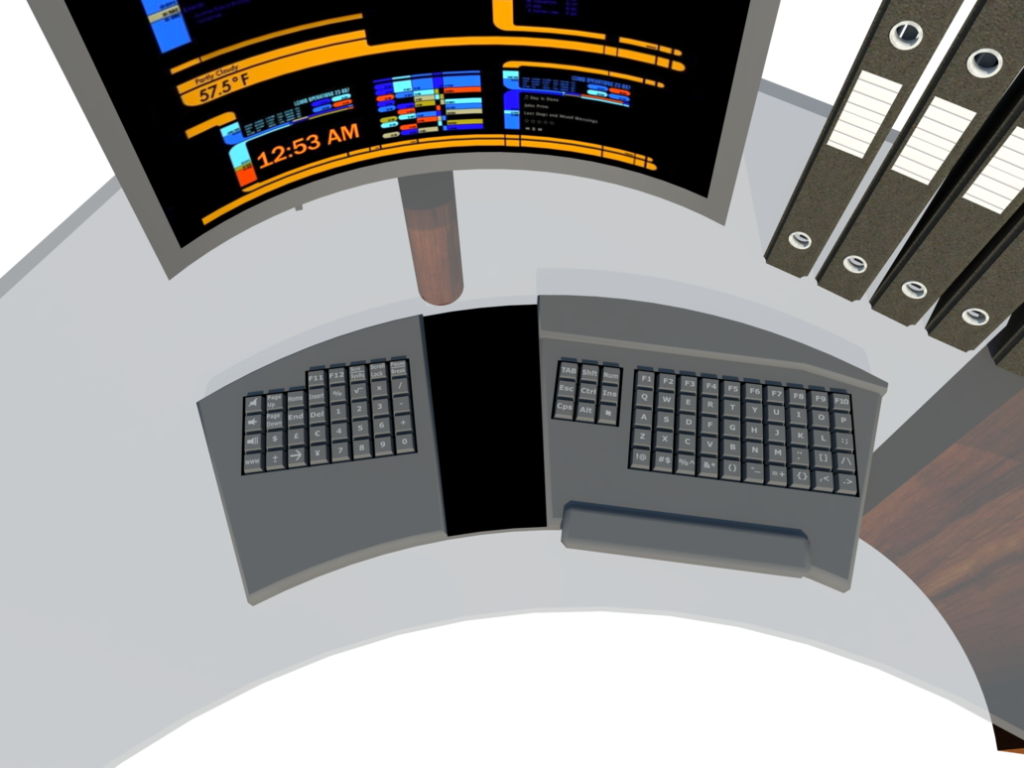 Futuristic computer Desk 3D with curve shaped by Mr Nike on deviantART