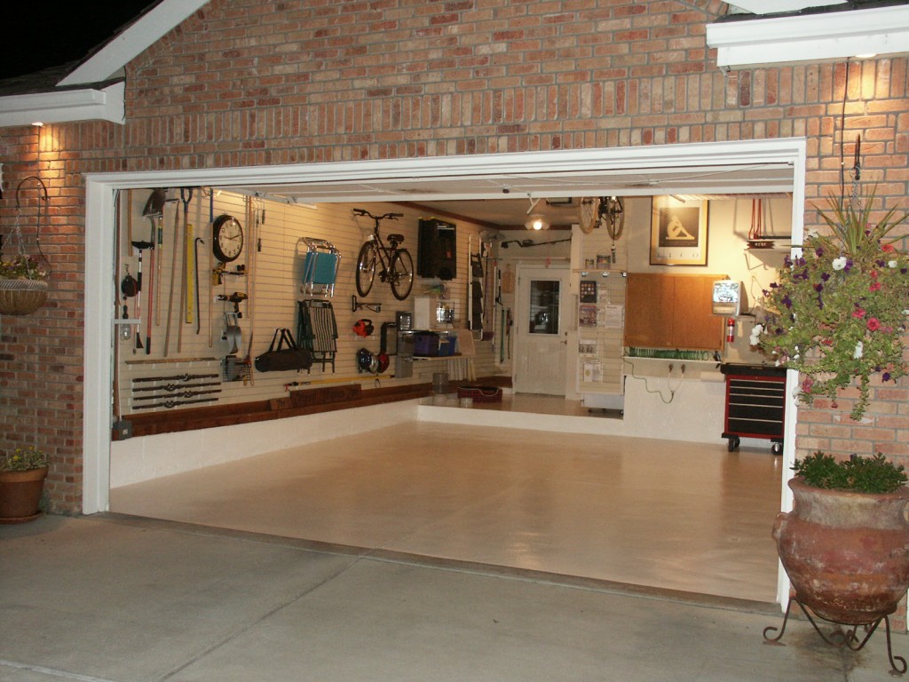 Garage Conversion Ideas to get New Living Space with storage and fixture lighting